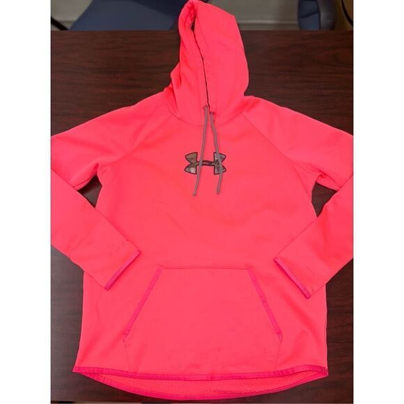 Under Armour Loose Fit Storm Neon Pink Hoodie Size Medium - Picture 1 of 8